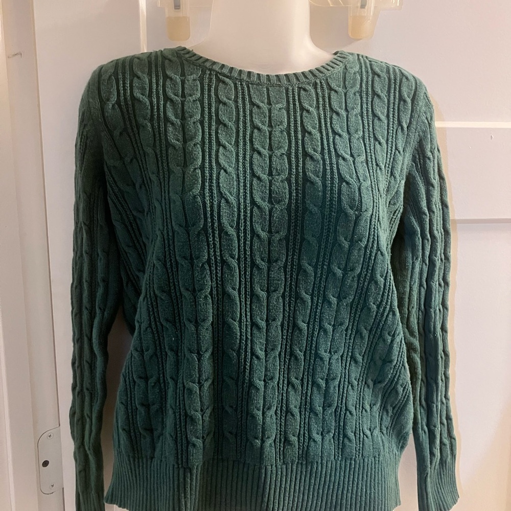 St. John's Bay Dark Green Cable Knit Sweater